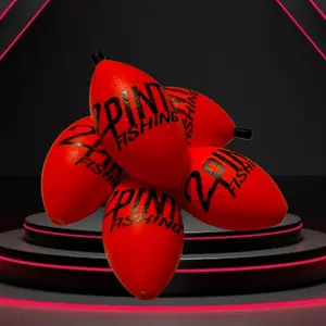 5-Pack 2.5” EPS Oval Hard Foam Fishing Float/Bobber – Ultra Buoyant, Fluorescent Finish, Peg Included – Fits Lines Up to 900LB Mono