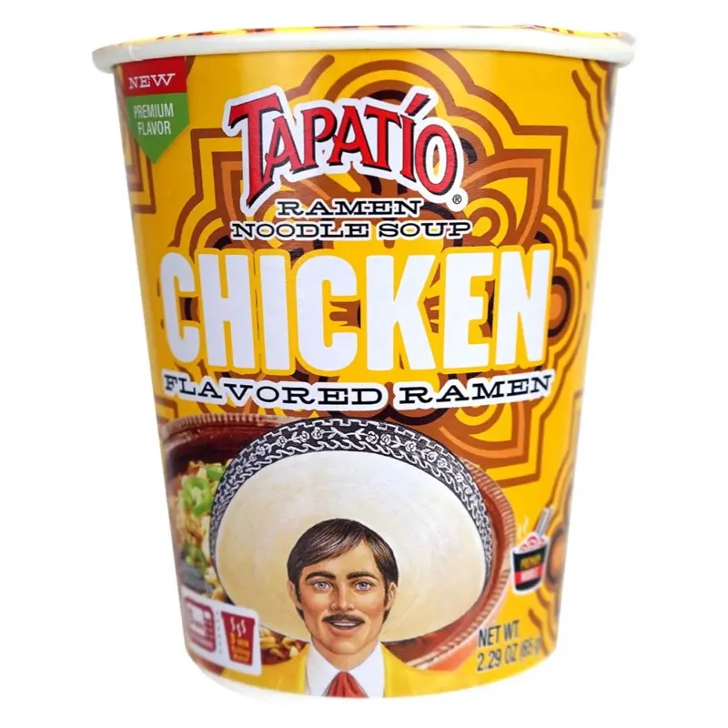Tapatio Chicken Flavored Ramen Noodle Soup 2.29 Ounce Cup Quick & Easy Meal Instant