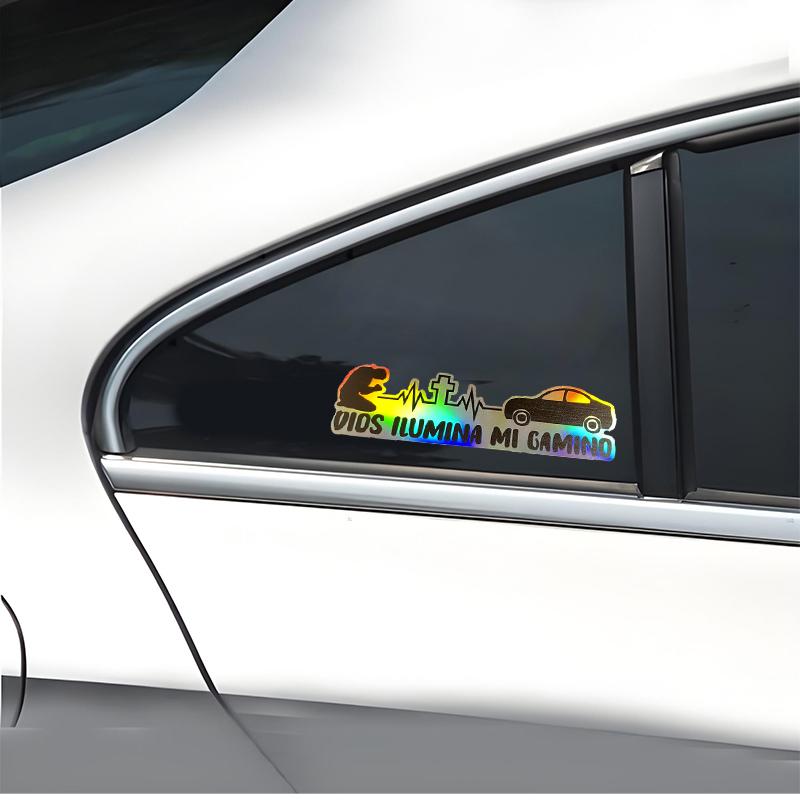 [Pack of 2] Car stickers, can be used to decorate car bodies and motorcycle helmets, laser reflective, creatively scratch-resistant, suitable for cars, trucks, SUVs, glass doors, windows, and refrigerators - multicolor -