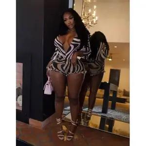 PUCCII Everything Two Piece Shorts Set - Chic Above the Knee Ruffle Detail Long Sleeve Summer Brunch Wear Pastel Pink Nude Color Swirl Statement Suits Clothes Womenswear Polyester Spandex Basic Elegant Minimalist