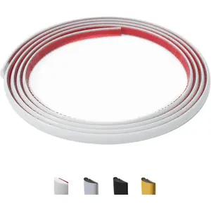9.8 Ft Peel and Stick Wall Molding Trim, D-Shape Flexible Molding Trim White(Paintable) for Backsplash, Mirror, Wall, Window & Door Frames,  Self Adhesive Trim(W:0.4", T:0.1")