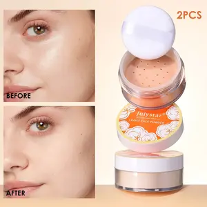 3 Shades Oil-Control Loose Setting Powder, Blur Pores, Smooth Matte, Long-Lasting, Waterproof, Natural Look for Daily & Party