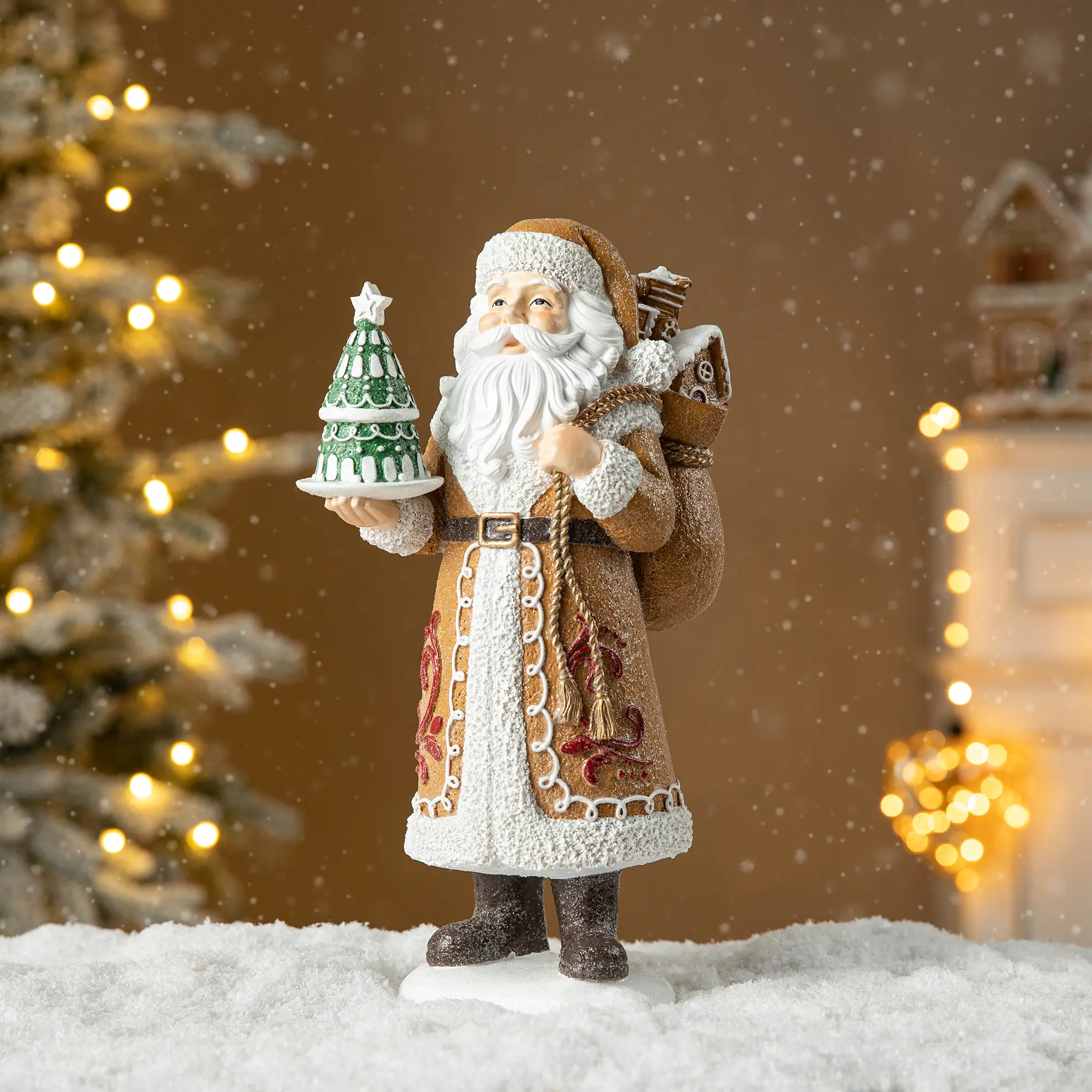Glitzhome 11.5"H Resin Christmas Santa Table Decor