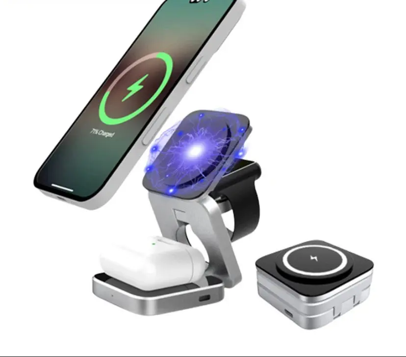 3 in 1 magnetic 15W foldable wireless charger