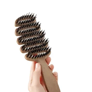 Hair Brush, For All Hair Types, Detangler Hairbrush, Durable Boar Bristle Brush, Vented Design, Massage The Scalp, Curved Paddle Elevates Your Experience for Christmas gift, birthday gift