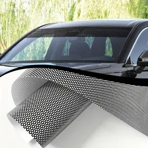 Car Windshield Sunshade Sticker, Mesh Pattern Car Front Glass Heat Insulation & UV Protective Film, Sun Visor for Car, Car Accessories, Windscreen Shade Cover