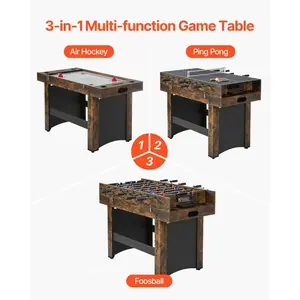 VEVOR 3-in-1 Combo Game Table Set, 54 Air Hockey Table, Multi Combination Table with Air Hockey, Ping Pong, Foosball, Pushers Pucks, Air Powered Arcade Hockey Table for Family Game Room Office