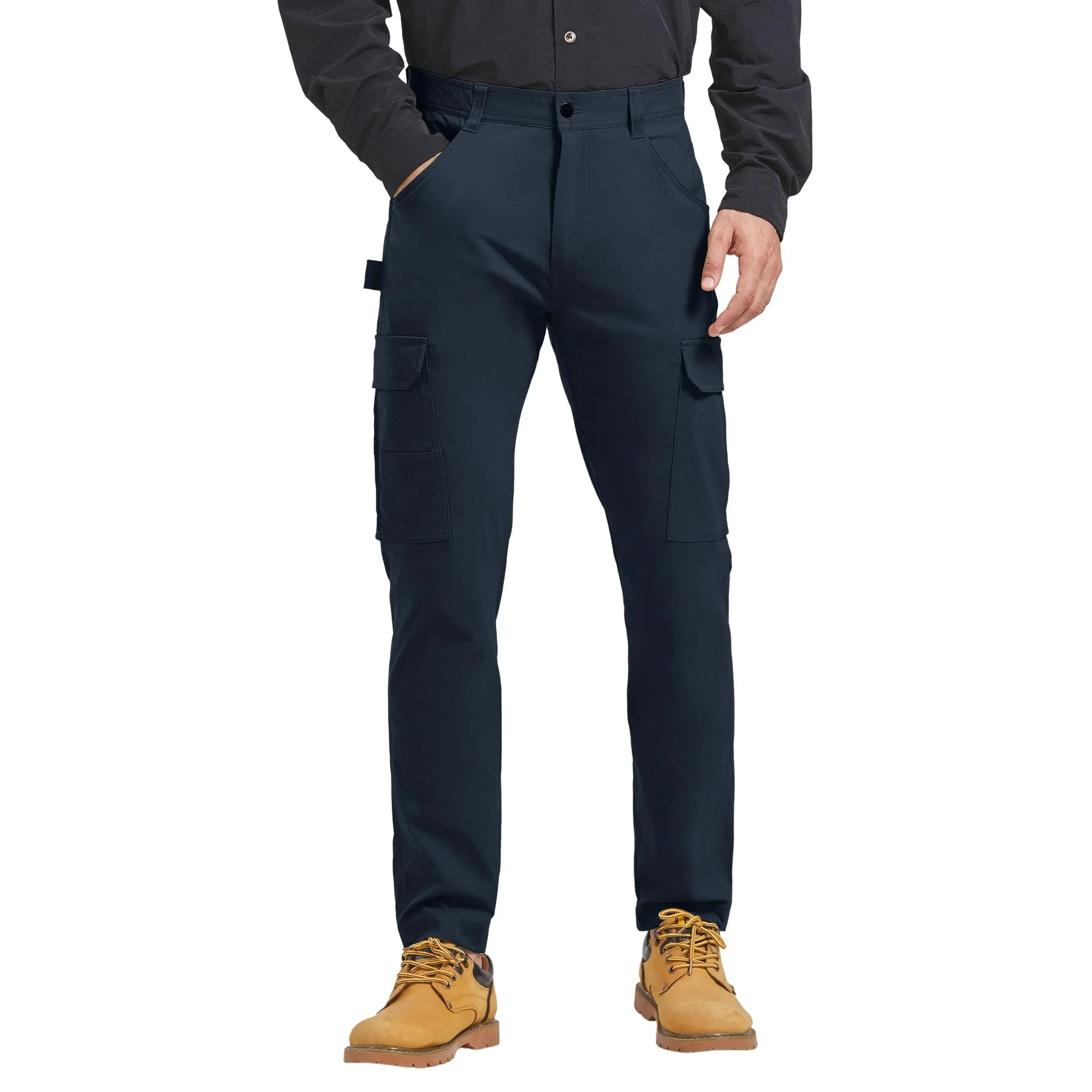 Stretchy Heavy-Duty Carpenter Pants - Men's Cargo Work Trousers with Waterproof Fabric, Multiple Pockets, and Breathable Design for Hiking, Outdoor Activities, and Everyday Wear