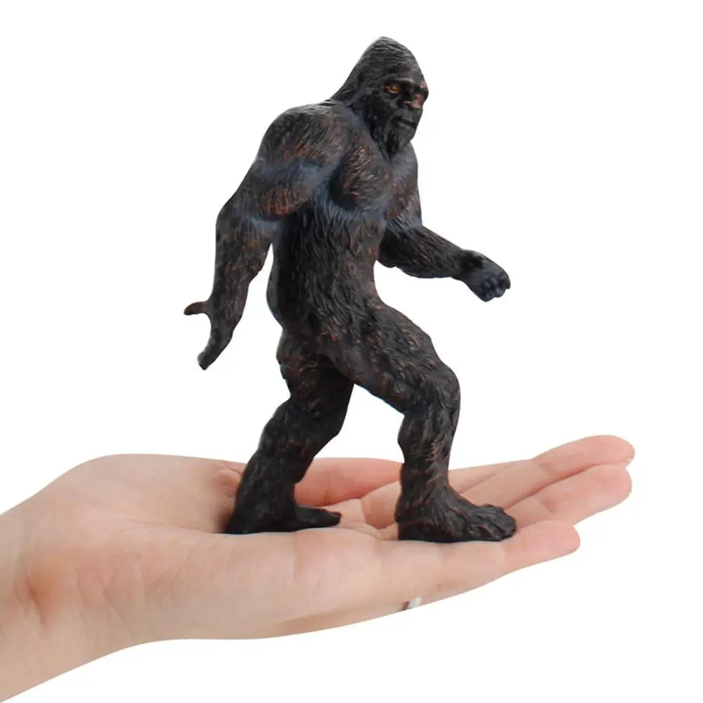 PVC Bigfoot Statue Exquisite 5.9inch Black Brown Primitive Animal Tabletop Decorations Indoor Desk Decoration Gift Office