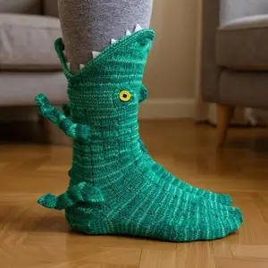 Plush Crochet Cute Animal Socks Dinosaur Knitted Floor Socks Warm Socks