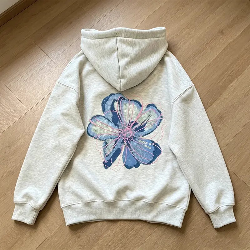 Women's Casual Floral Print Sweatshirt, Comfortable Long Sleeve Drop Shoulder Top in a Breathable Cotton Fabric