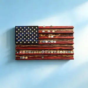 Coin display stand, coin collection rack, home decoration, Independence Day decoration, wooden handicrafts