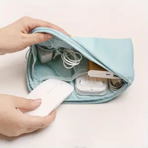 Basedidea Portable Data Cable Storage Bag Travel Earphone Wire Organizer Case Multi-Function Data Cable Headset Bag Space Saving Bags Travel Organization Pouch