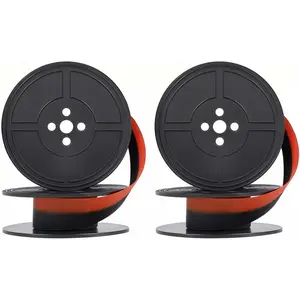 2 Pairs Typewriter Ribbon,Universal Typewriter Ribbon,Durable  Spool Replacement, Compatible with Smith , Royal Classic Typewriters ,Suitable for   Typewriters(Black/Red)