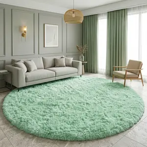 BOOPBEEP Round Plush Soft Fluffy Rug - Modern Minimalist Indoor Rugs for Living Room, Rugs For Bedroom, Game Room, Dorm, Sofa, Home Decor, Carpet For Room Decor, bedroom acesories, Study And Entertainment Area - Creates Cozy Ambiance, fuze rug，Orange  rug