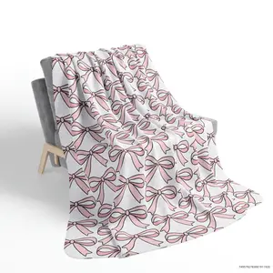 Coquette Room, Girly Bedding, Bow Blanket, Coquette Bedding, Preppy Bedding, Preppy Comforter, Daughter Blanket, Pink Bow Blanket, Coquette