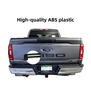 3D raised tailgate insert letters for Ford F-150 2021 2022 2023 2024 2025. Gloss Black finish, strong ABS material, anti-fade coating. Easy installation with durable 3M adhesive, holds up to washes and sunlight.