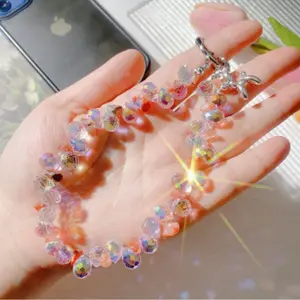 Luxurious Rhinestone Phone Strap with Metal Chain, Universal Hanging Ornament Charms for Phones, Bags, Keys, Elegant and Protective