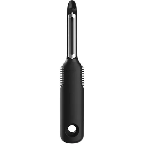 OXO Good Grips Swivel Vegetable Peeler with Soft Comfortable Handle - Black | Soft Non-Slip Grip on Handle, Built-in Potato Eye Remover, Rust Proof, Peels Vegetables and Fruits with Ease