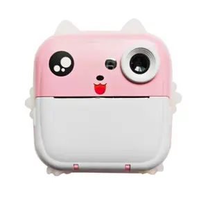 USB Charging Cartoon Design Digital Camera Printer, 1 Set Including Photo Printer & 5 Paper & 5 Self-adhesive & 3 Colored Paper & 6 Pens & Random Stickers, Portable Photo Printer for Home Office School