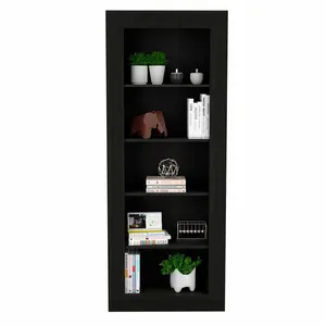 5-Shelf Bookcase Black, Bookcase Shelf for CDs/Movies/Books, Home Office Bookcase Shelf Storage Organizer, Modern Book Shelf for Bedroom/Living Room/Home Office tall bookshelf shelf bookcase ikea  bookshelf  hack storage organizer shelf