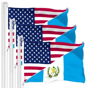 G128 3 Pack: Guatemala USA Friendship Flag | 3x5 Ft | LiteWeave Pro Series Printed 150D Polyester | Specialty Flag, Indoor/Outdoor, Vibrant Colors, Brass Grommets