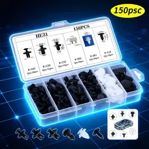 100Car Self-Tapping Screw Set, Retaining Clips andSelf-Tapping Screws Suitable for Cars,Motorcycles,Atvs,and Mopeds, U-Type Fastenerswith Anti-Rust Properties,Automotive Accessories Vehicle Interior