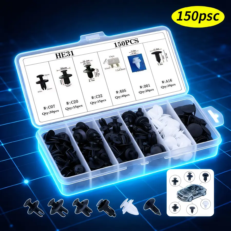 100pcs Anti-Rust Self-Tapping Screw & U-Type Retaining Clip Set - DIY Friendly Car/Motorcycle Bumper Repair Kit, Loose Stopper for Door Panel Replacement, Car Interior Maintenance Fasteners