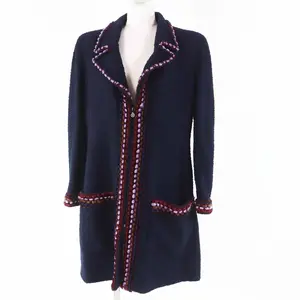 Pre-owned CHANEL Cotton Small Leather Goods Multi line Wool Coat