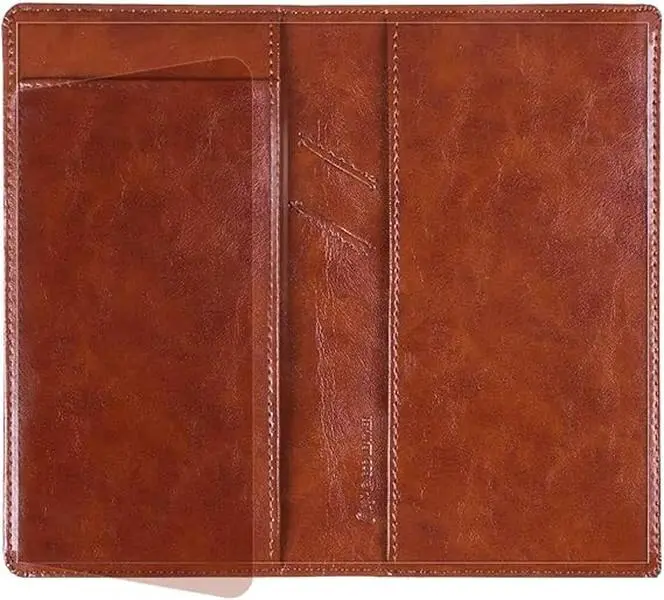 Leather Checkbook Cover with Built-in Divider Pen holder For Men Women Checkbook Holder Wallet RFID Blocking