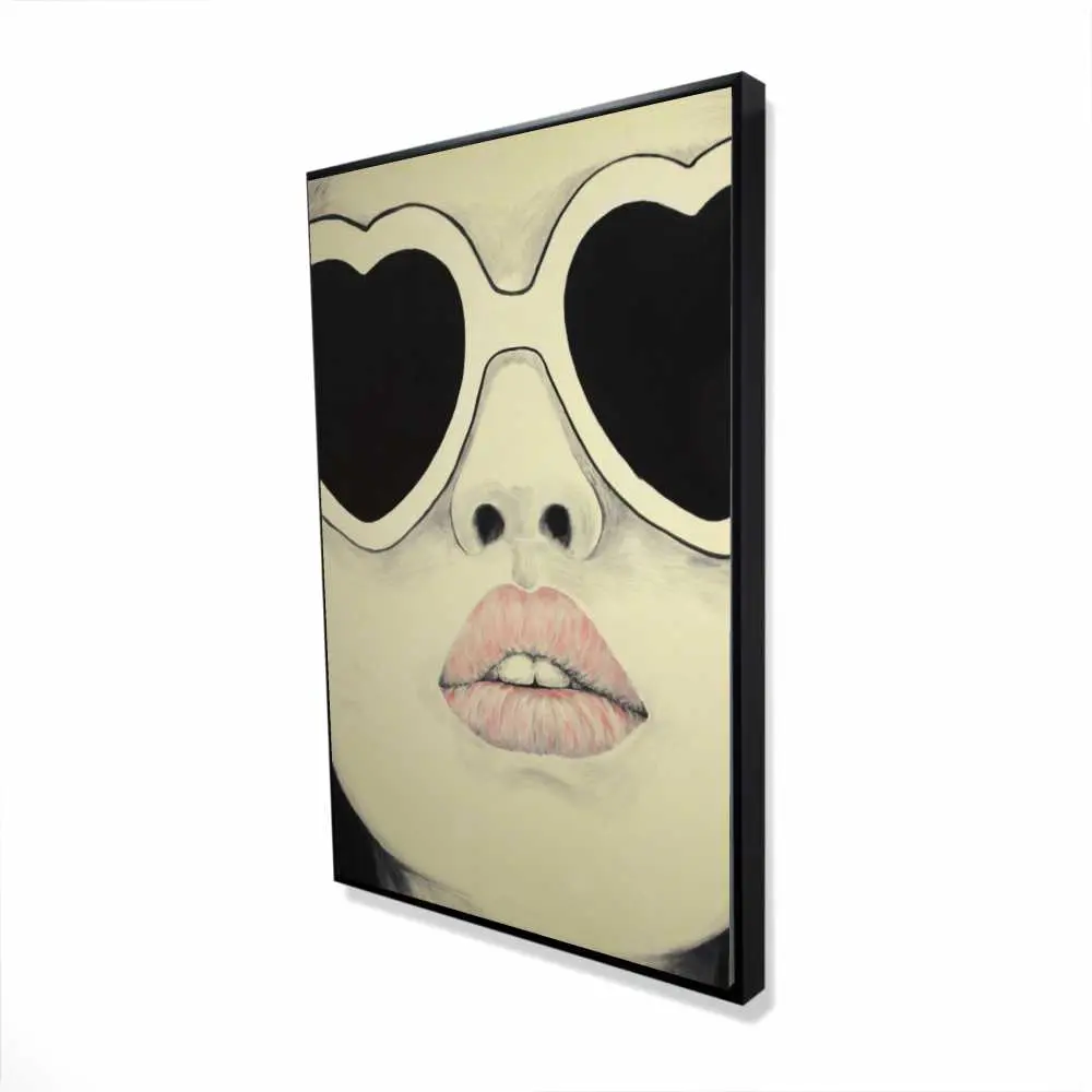 Begin Home Decor 2081-3624-FI71 24 x 36 in. Young Lady with Glasses - Sepia Modern Framed Canvas Art