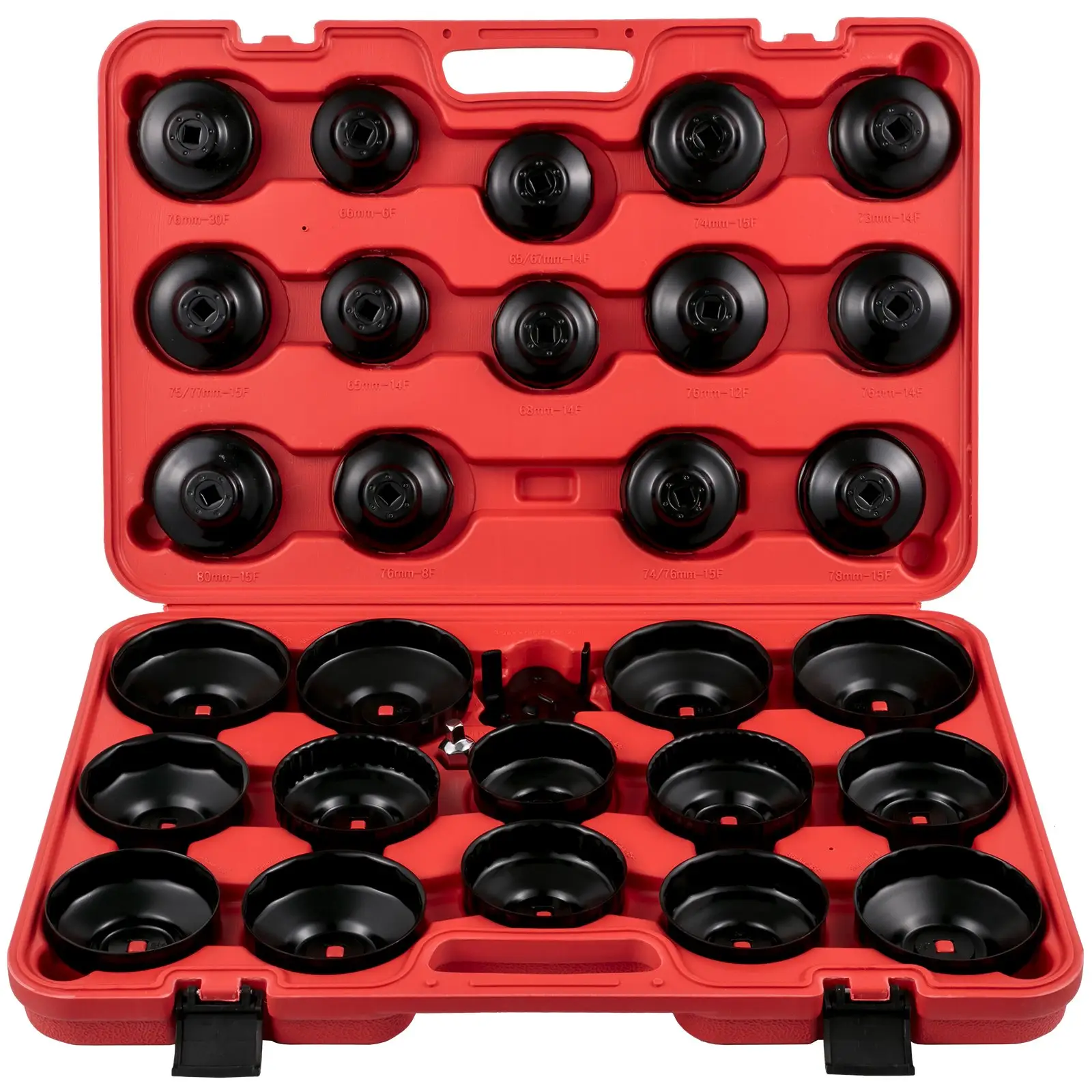 VEVOR Oil Filter Socket Set, 7/14/30 Pcs Oil Filter Wrench Set, Sturdy Steel Oil Filter Socket, 3/8" Oil Filter Socket, Low Profile Oil Filter Socket