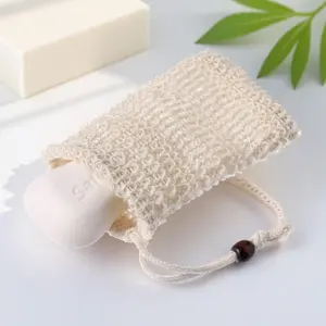 Natural Soap Foaming Net, 1 Count Reusable Soap Saver Pouch, Hanging Soap Draining Bag, Soap Protective Cover for Home Bathroom Kitchen, Personal, Exfoliating Bath Tool