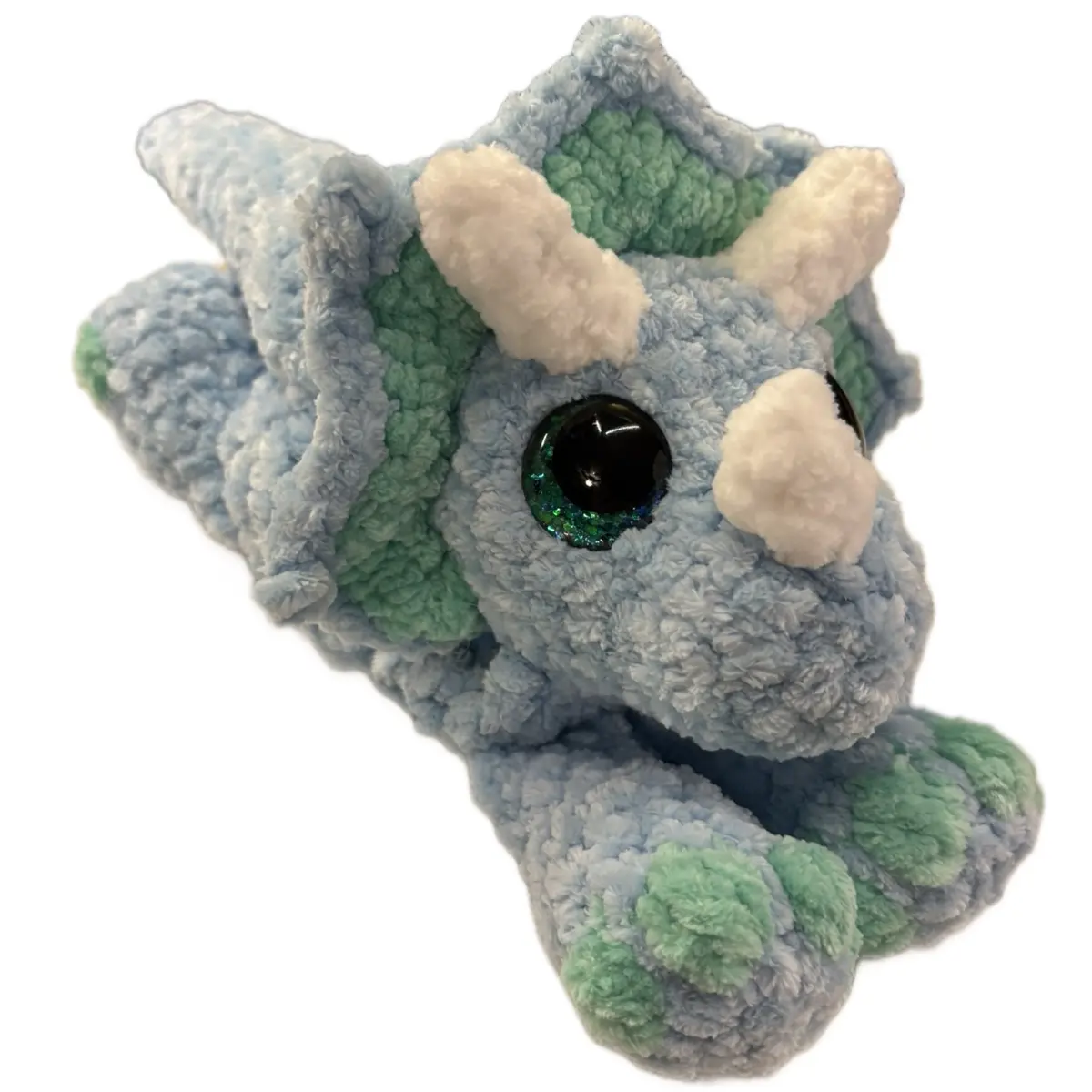 Handmade triceratops dino snuggler Crochet Toy - Unique & Durable