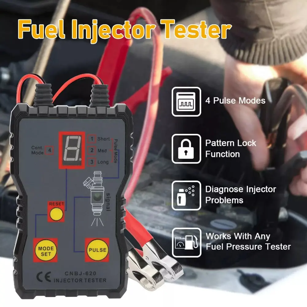 Durable 12V Car Fuel Injector Tester & Cleaner, Made of Durable PVC Material, Essential Tool for Vehicle Maintenance & Performance Optimization, Digital Automotive Tester, Automotive Scan Tool, Diagnostic Tool