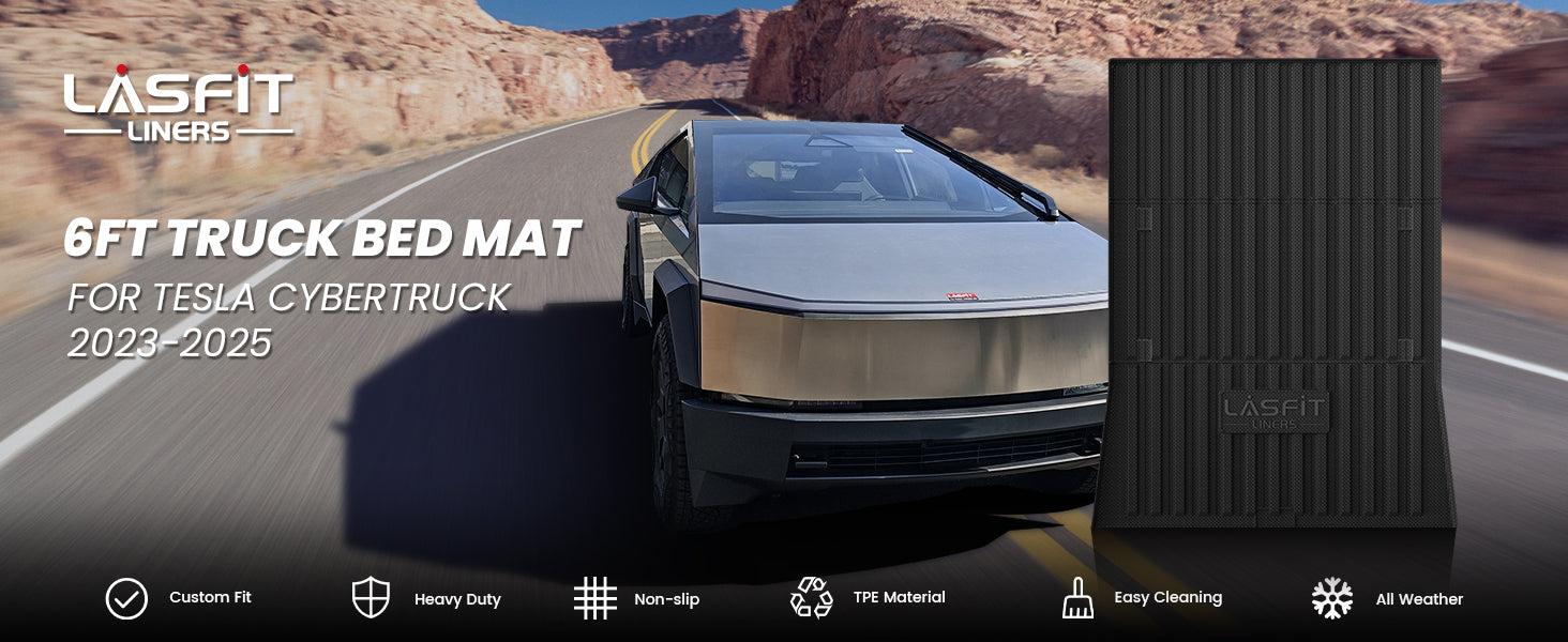 Lasfit fit for 2023-2026 Tesla Cybertruck Heavy Duty Truck Bed Mat, Not Fit Drop-in liners