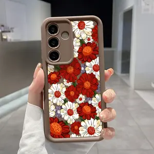 TPU Phone Case Compatible with Galaxy S23 Ultra S24 Plus S25 S22+ Lush Paradise Pattern Drop Protection Shockproof Soft Silicone Smartphone Cover Casing