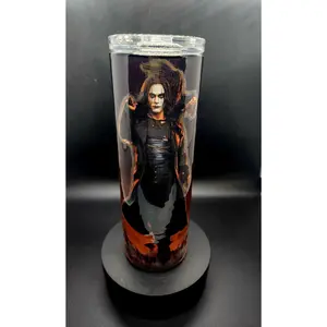 Eric Draven The Crow Glow In The Dark 20oz Stainless Steel Tumbler Handmade Portable Drinkware FDA Approved Resin Coated