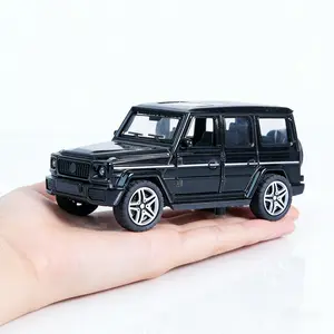 Black Off-Road SUV Diecast Car Model, Alloy Vehicle with Openable Doors & Pull Back, Realistic Toy for Kids, Collectible Decor for Car Fans, Birthday Gift
