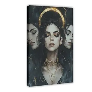 Laminated Hecate Triple Moon Goddess Fine Art Giclee craft Wicca Pagan Luna Vintage Painting Hekate y Artwork Ancient Esoteric Art Anatomical Skeletal Muscle Poster Set Number Of Beast Boo Pumpkin Wall Spooky Ghost and Pumpkins Hat