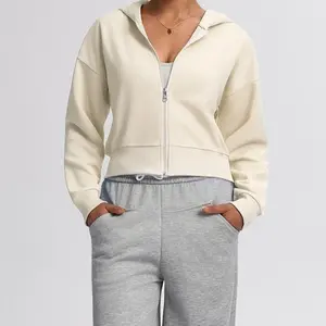 TCVC Woman's soild zip up crop hoodie ,high waist leggings tracksuit set can be matched with,sports casual breathable for yoga gym workout running ,ladies sportswear for all seasons airplane mode travel hoodie,perfect hoodie for Winter&Christm cloud nine