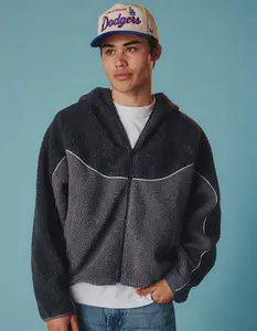 RSQ Mens Boxy Hooded Sherpa Jacket