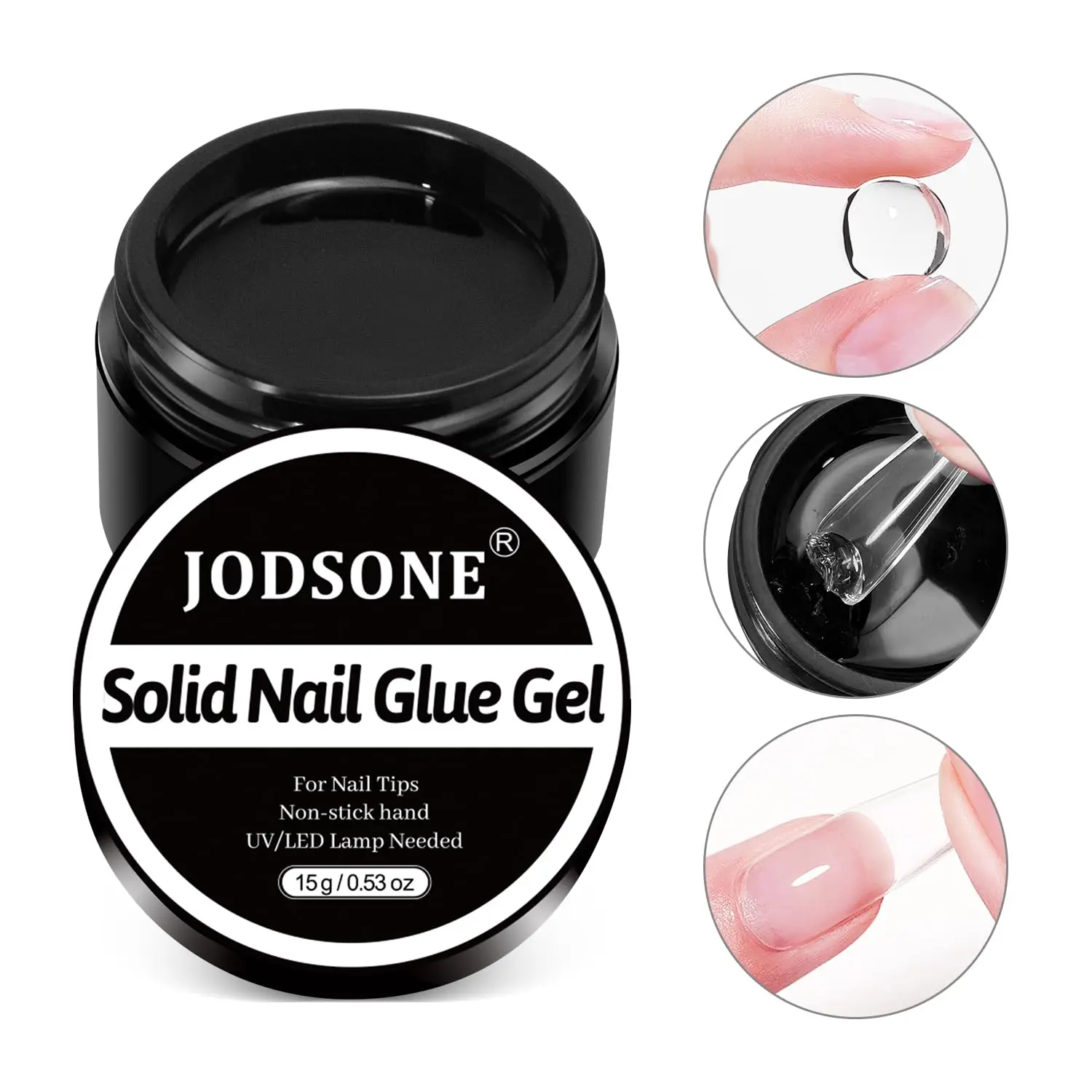 JODSONE Solid Nail Gel Glue - Easy Operation, 15 Gram, U V Light Needed, Nail Art