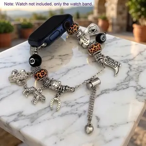 1 Pc Leopard Print Boho Fashion Watch Band Compatible with Apple Watch 38/40/41/42/44/45/46/49mm, Bracelet Strap for Apple Watch Ultra 3/2/1 Series 1-11 & SE. Band Only, Watch Not Included.