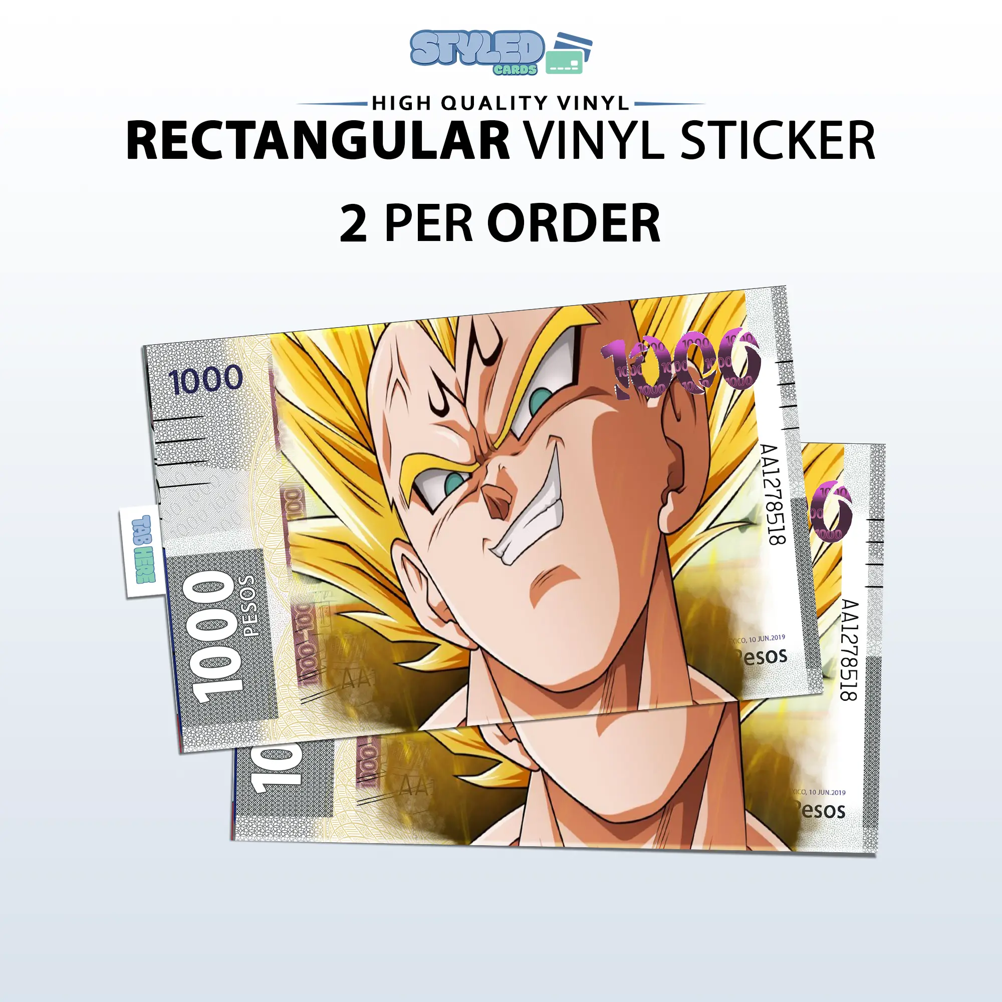 1000 pesos vegeta rectangle vinyl sticker 1000 pesos vegeta rectangle vinyl sticker