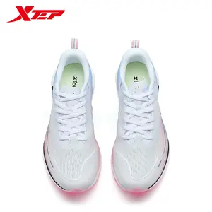 Xtep 360X 1.0 Women Running Shoes with Hypercritical Foam Technology White & Blue Design Lightweight Comfortable Breathable T400 Carbon Plate Performance Driven Construction X-Dynamic Foam Training Shoes Pink Black