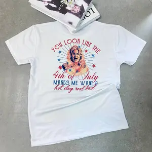 Funny 4th July Shirt, Hot Dog Lover Shirts, You Look Like The 4th Of July Makes Me Want A Hot Dog Real Bad Shirt, Independence Day Tee Menswear Top, Short Sleeve Crew Neck T-Shirt, Unisex T-shirt, For Men, For Women Underwear Tshirt