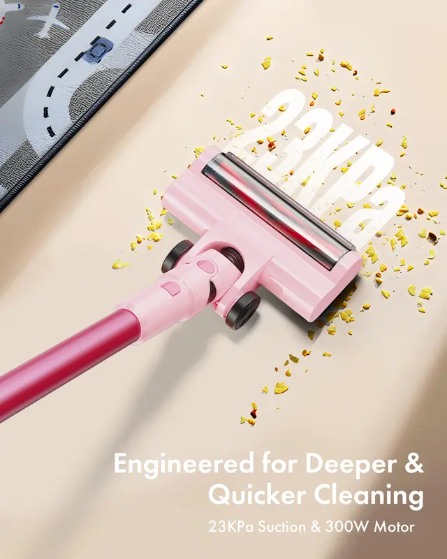 Dezkly Cordless Vacuum Cleaner, 300W 23KPa Lightweight Stick Vacuum with 48mins Runtime Battery, 3 Suction, LED Display, Powerful Vacuum Cleaner with Sofa Brush for Hard Floor/Carpet/Pet Hair/Car 2