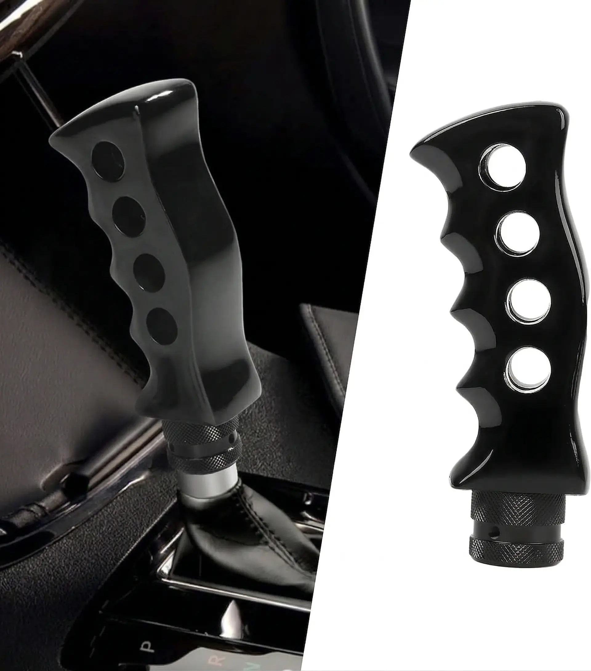 1 x Manual Metal Shifter Knob - Ergonomic Durable Waterproof Auto Accessory, 3 x Adapters & Screws for Universal Car, Truck, SUV Transmission Upgrade (Shifter Knobs for Vehicle Interior Decoration), Auto Accessories