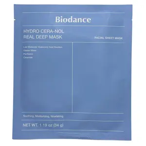 Biodance Hydro Cera-Nol Real Deep Mask - 4 Sheets x 1.19 oz Paraben & Fragrance Free Soothing Moisturizing Nourishing Facial Sheet Mask